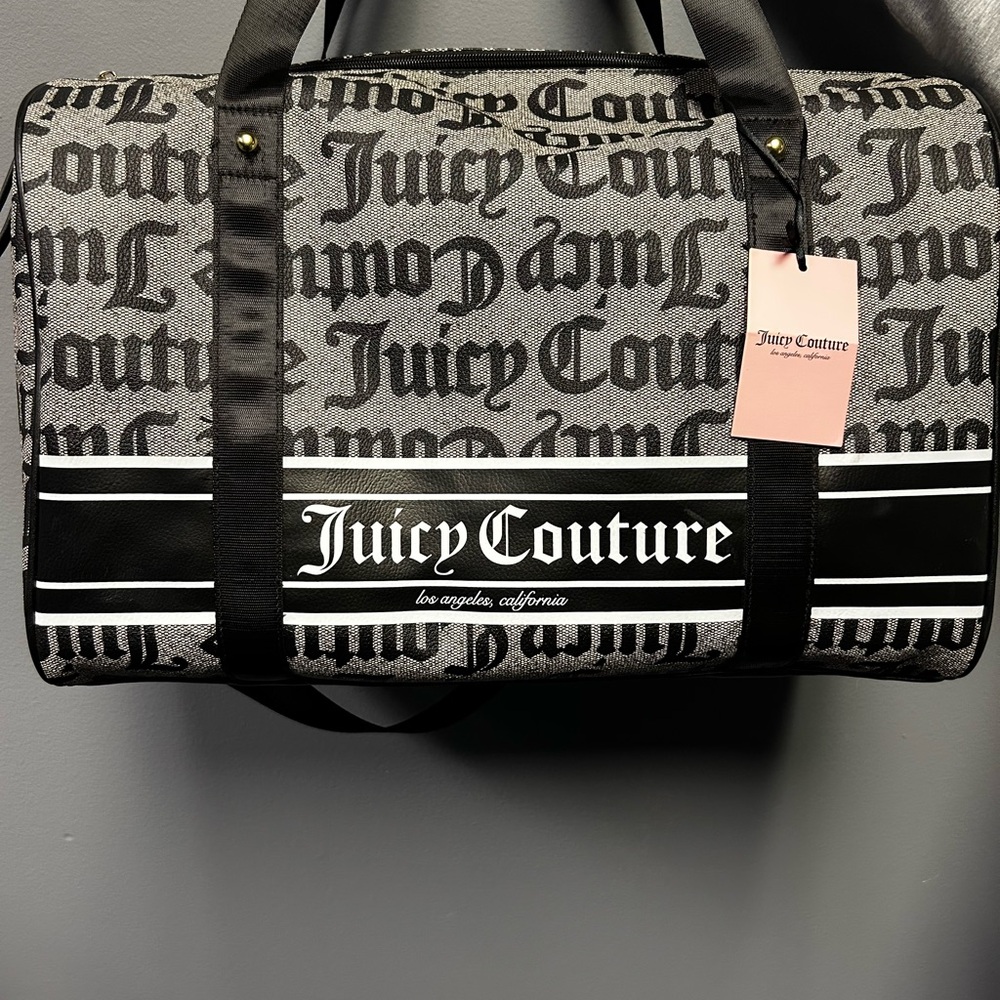 Juicy Couture Black and Gray Duffel Bag